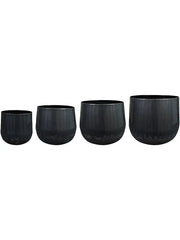 Ninthe Plant Pot 31cm Height cm Dia Pot Metallic Grey (set of 4)