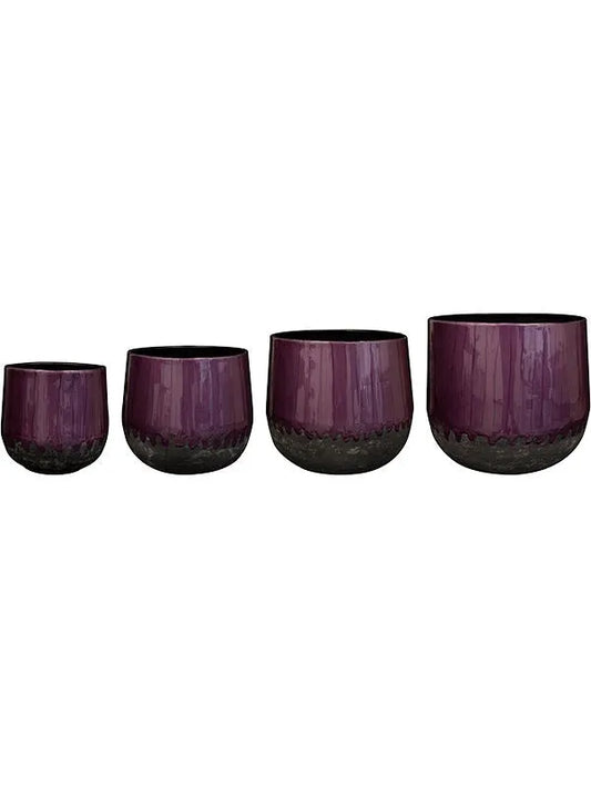Ninthe Plant Pot 31cm Height cm Dia Pot Metallic Purple (set of 4)