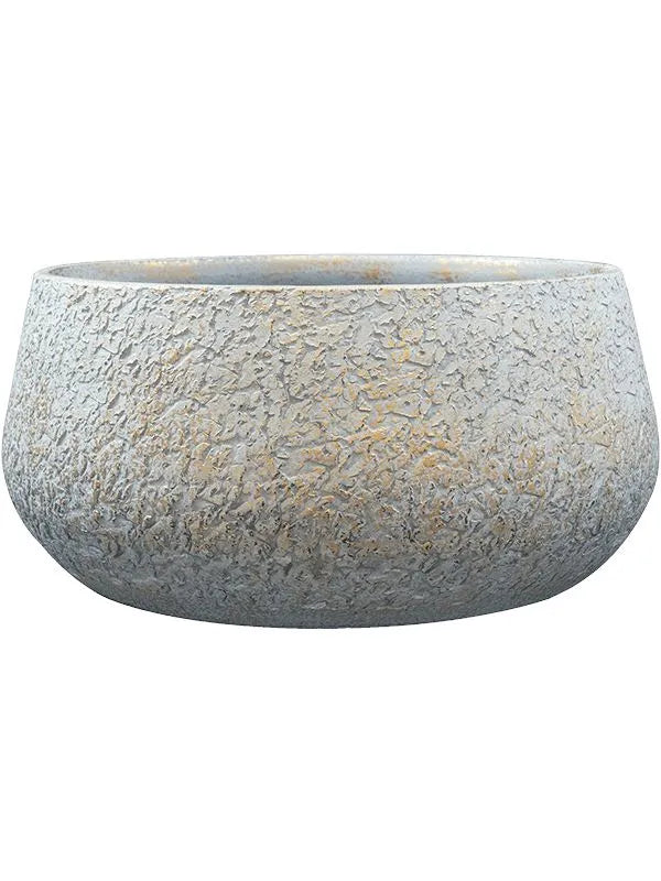 Noor Plant Pot 13cm Height 23cm Dia Bowl Metallic Grey
