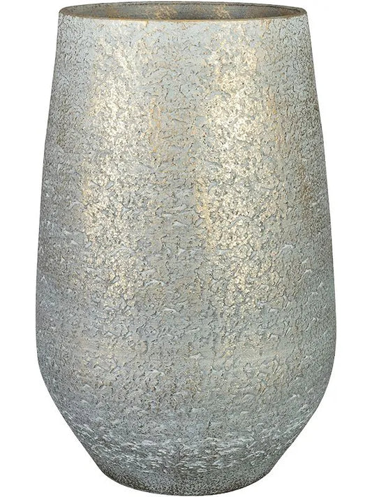 Noor Plant Pot 36cm Height 16cm Dia Pot Tall Metallic Grey