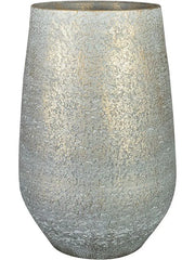 Noor Plant Pot 36cm Height 16cm Dia Pot Tall Metallic Grey