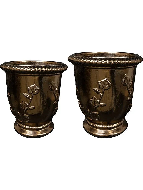 Novell Plant Pot 45cm Height cm Dia Vase Gold (set of 2)