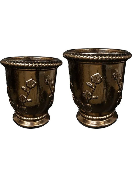 Novell Plant Pot 45cm Height cm Dia Vase Gold (set of 2)