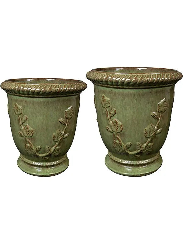 Novell Plant Pot 45cm Height cm Dia Vase Green (set of 2)