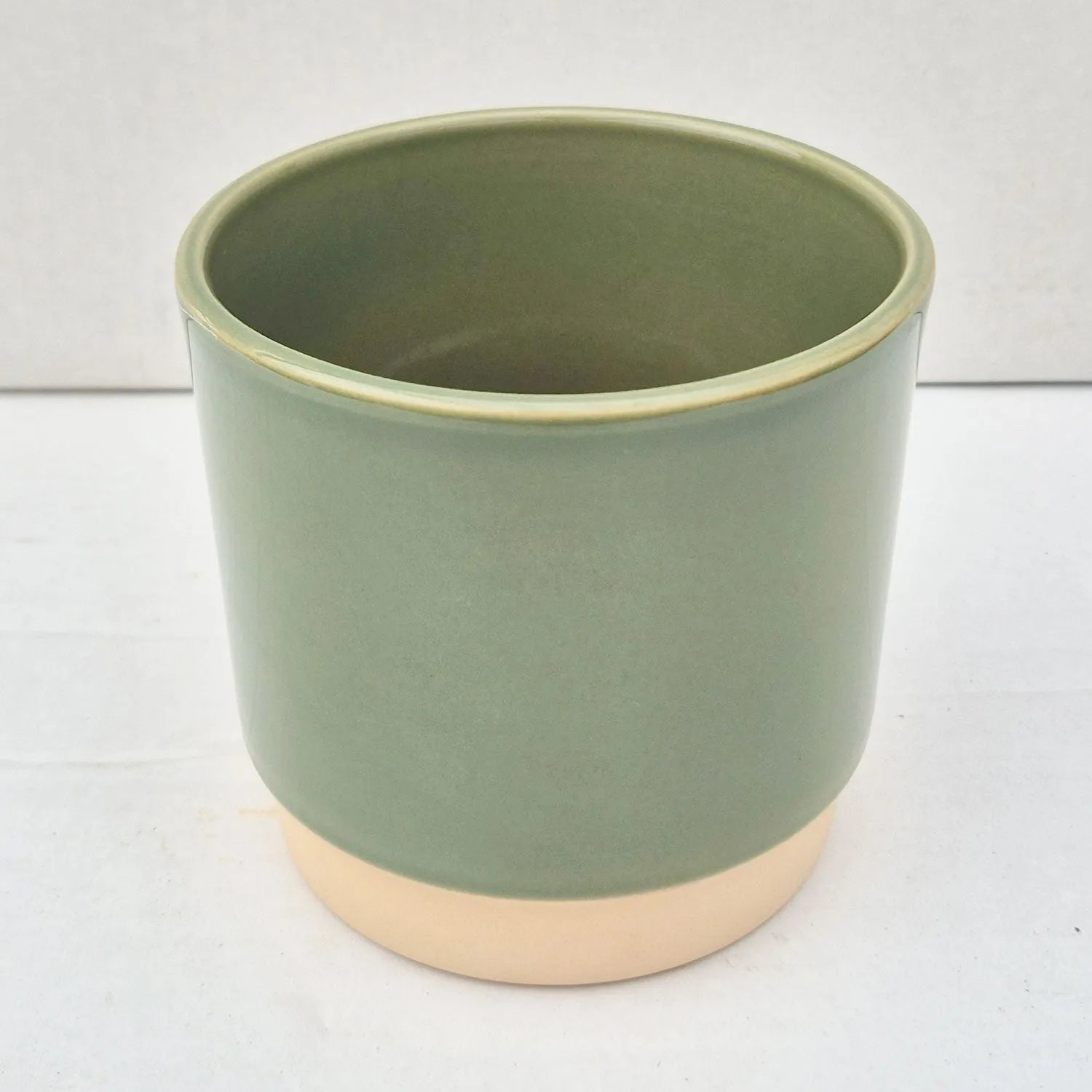 Olive Glazed 11cm Indoor Plant Pot