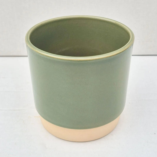 Olive Glazed 11cm Indoor Plant Pot