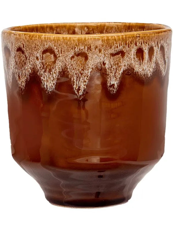 Otis Plant Pot 16cm Height 13cm Dia Pot 2-Tone Ochre