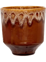 Otis Plant Pot 16cm Height 13cm Dia Pot 2-Tone Ochre