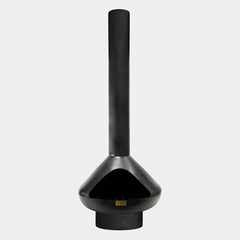 Outdoor Fornax Fireplace in Matt Black 132cm Height 52cm Width