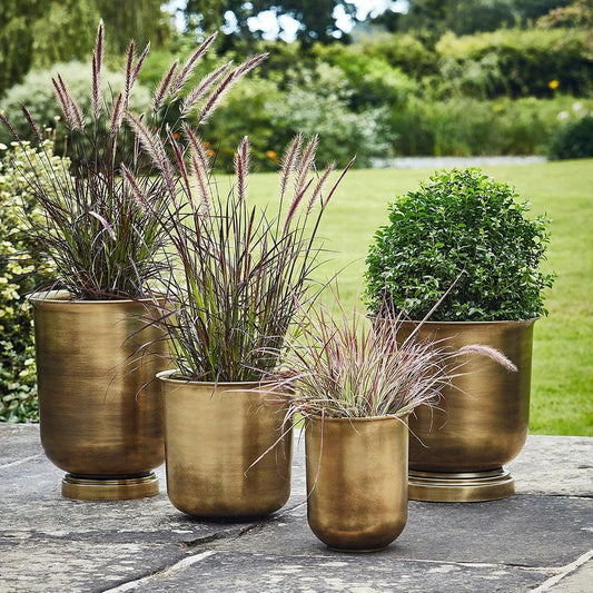 Outdoor Hampton Antique Brass Metal Urn 35cm Height 34cm Width