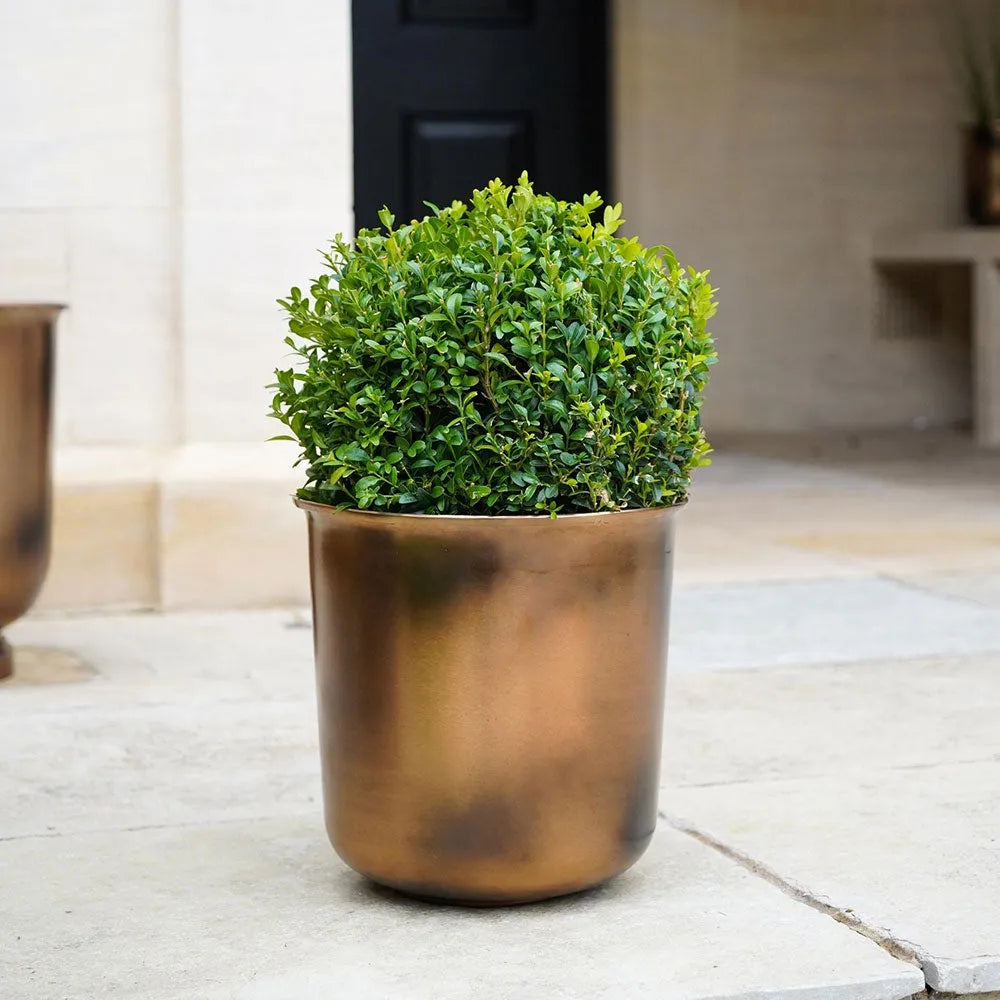 Outdoor Hampton Copper Metal Planter 25cm Height 21.5cm Width