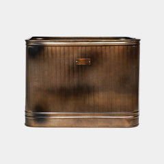 Outdoor Hampton Rectangular Copper Metal Planter 38cm Height 50cm Width
