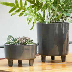 Pisa Slate Planter 19cm Height 16cm Dia