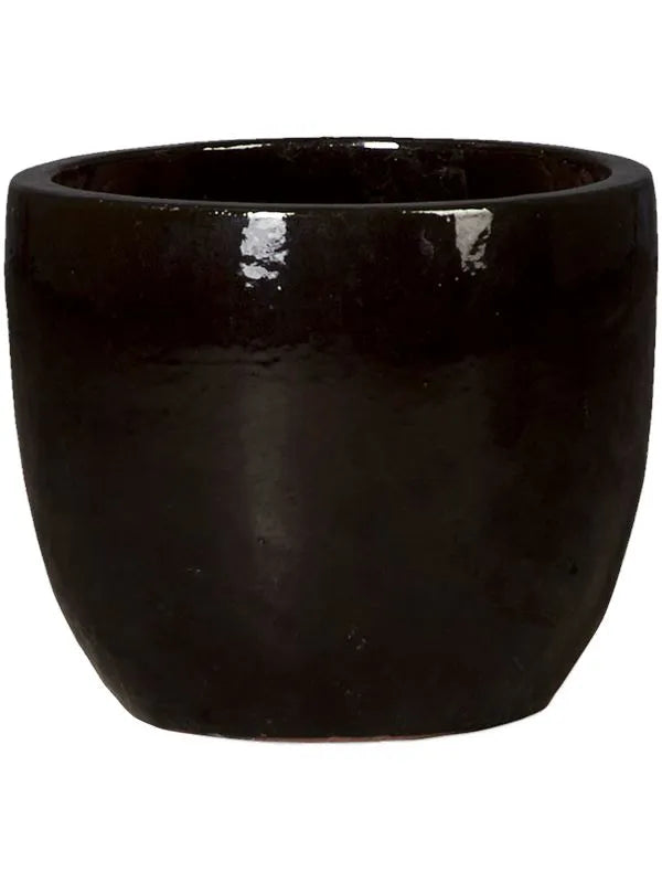 Plain Plant Pot 34cm Height 31cm Dia Couple Black Shiny