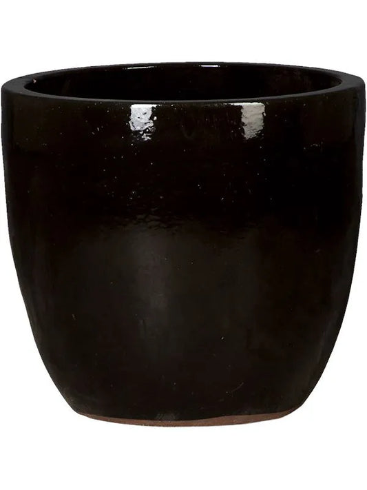 Plain Plant Pot 49cm Height 45cm Dia Couple Black Shiny