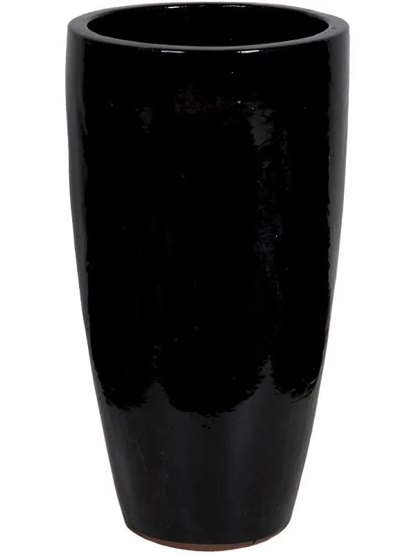 Plain Plant Pot 70cm Height 27cm Dia Partner Black Shiny