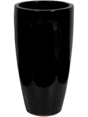 Plain Plant Pot 70cm Height 27cm Dia Partner Black Shiny