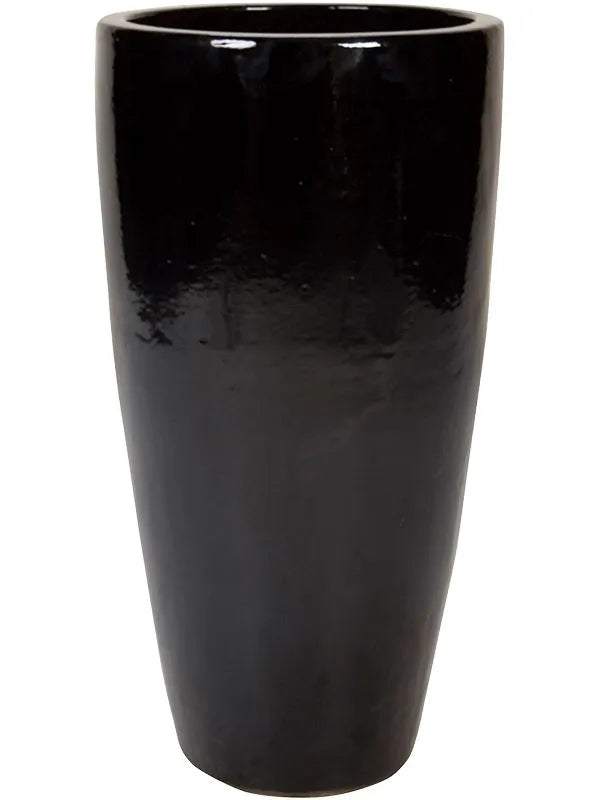 Plain Plant Pot 90cm Height 38cm Dia Partner Black Shiny