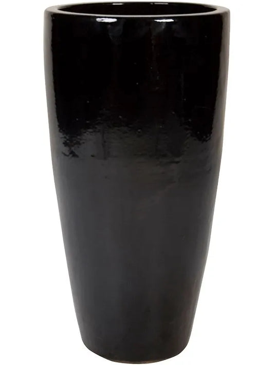 Plain Plant Pot 90cm Height 38cm Dia Partner Black Shiny
