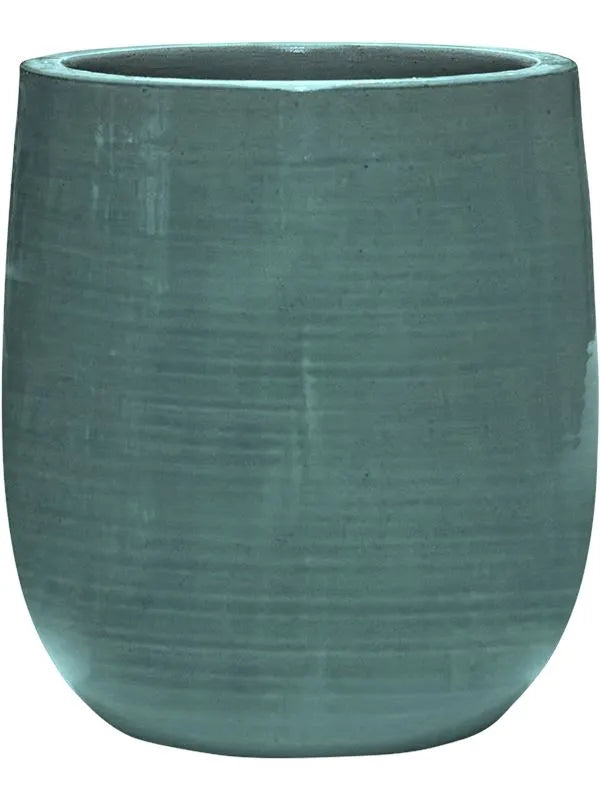 Plain Striped Plant Pot 23cm Height 16cm Dia Darcy Aqua
