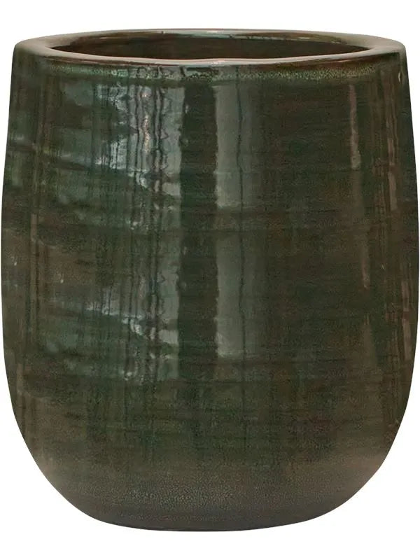 Plain Striped Plant Pot 23cm Height 16cm Dia Darcy Olive