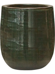 Plain Striped Plant Pot 23cm Height 16cm Dia Darcy Olive