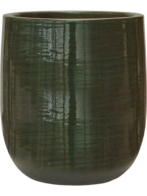 Plain Striped Plant Pot 41cm Height 30cm Dia Darcy Olive