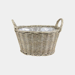 Polyrattan Lined Basket Natural 24cm Height 33cm Dia
