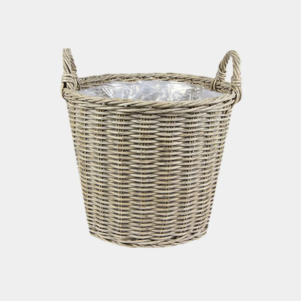 Polyrattan Natural Lined Planter 40cm Height 36cm Dia