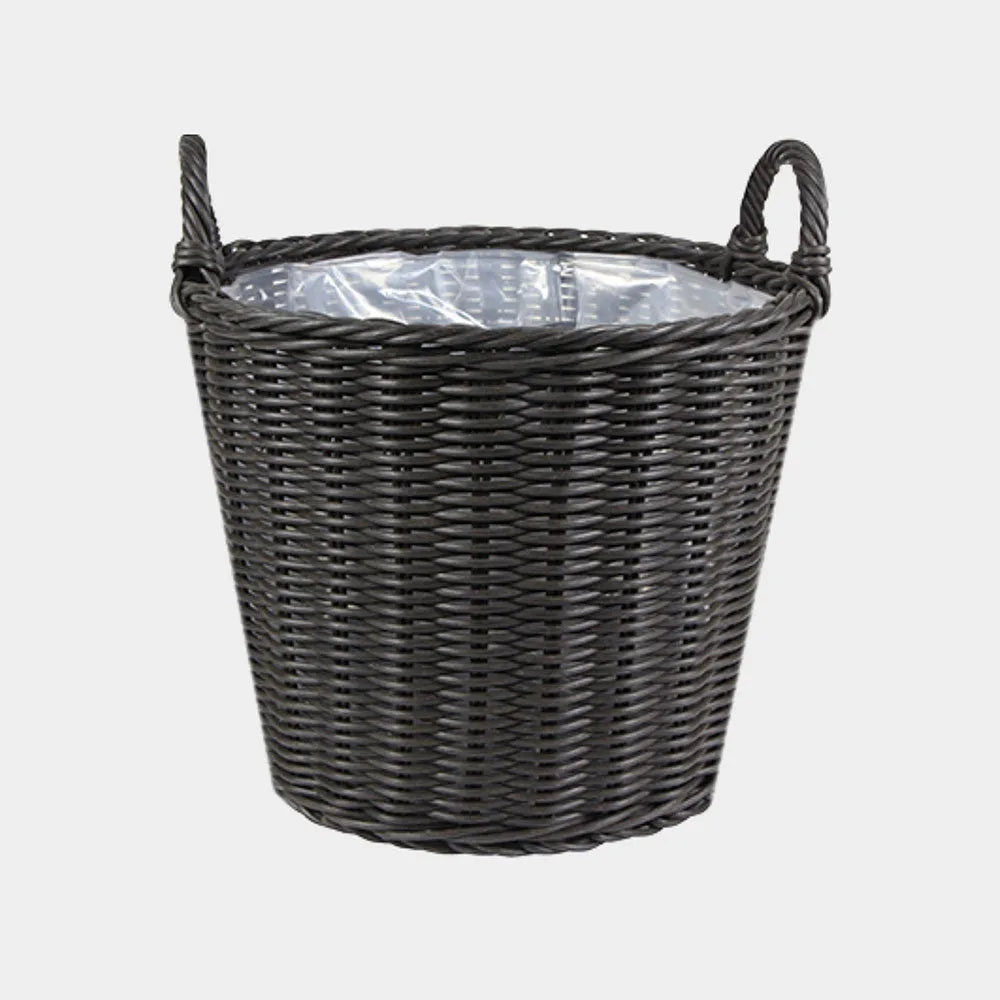 Polyrattan Willow Lined Planter 49cm Height 44cm Dia