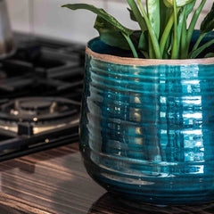 Pot Como Turquoise 21cm Height 26cm Dia