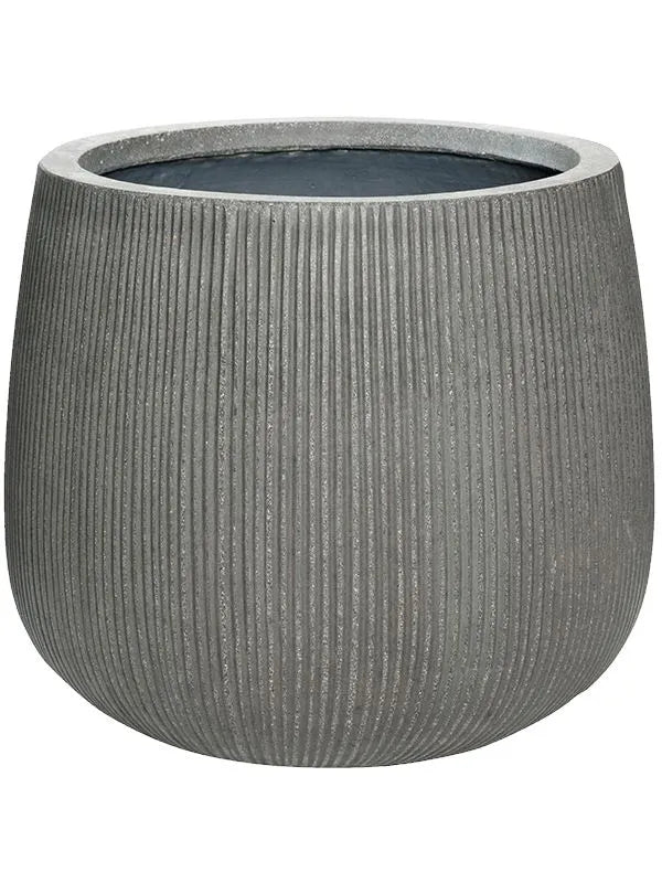 Ridged Vertically Plant Pot 36cm Height 38cm Dia Pax M Dark Grey