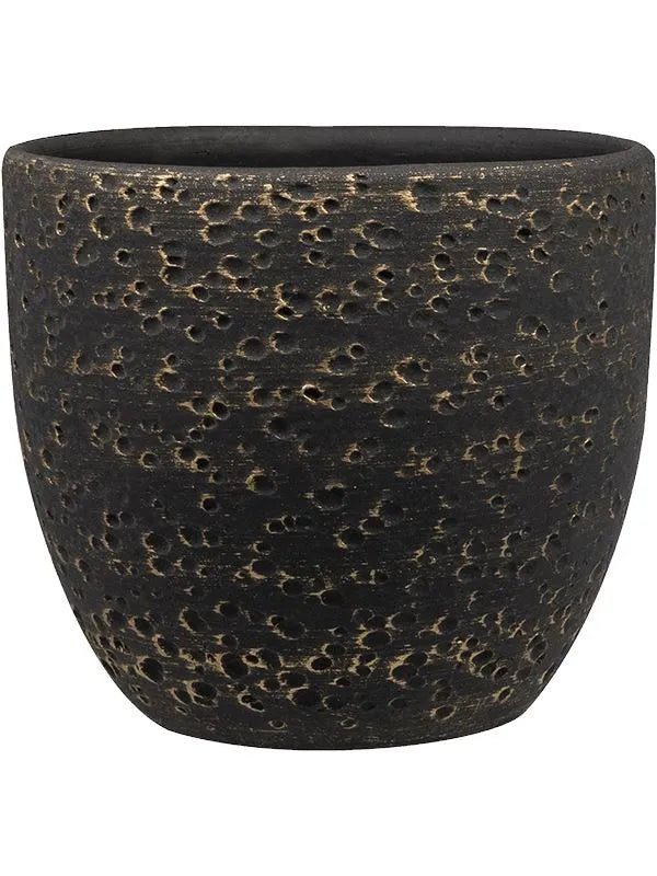 Rinca Plant Pot 15cm Height 15cm Dia Pot Shiny Black