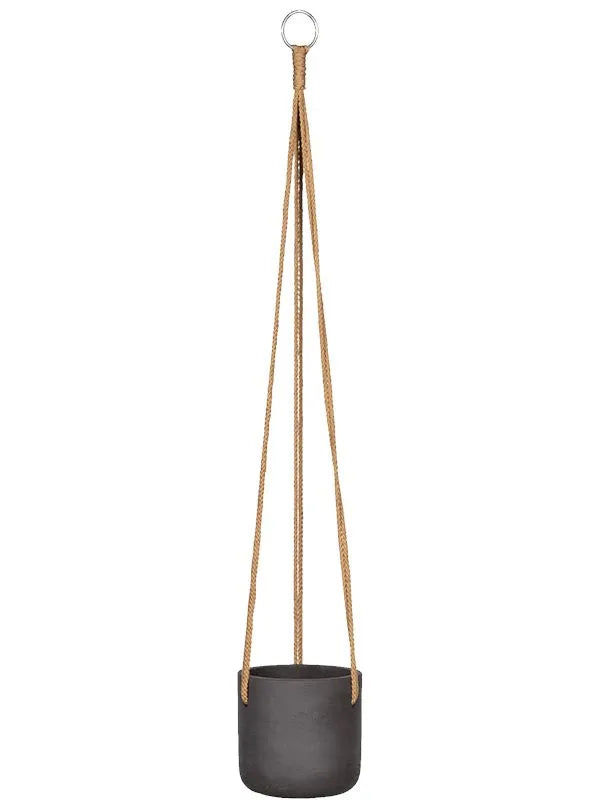 Rough Plant Pot 12cm Height 10cm Dia Charlie (hanging) XS Black Washed