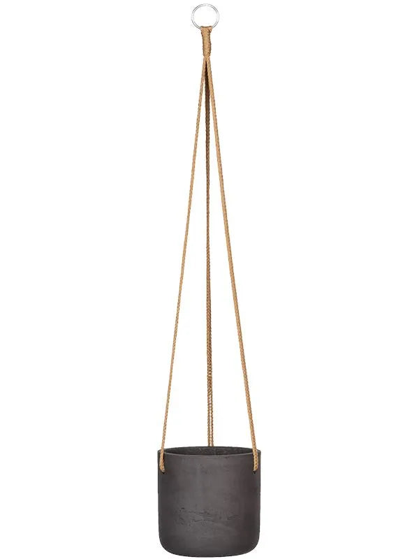 Rough Plant Pot 15cm Height 13cm Dia Charlie (hanging) S Black Washed