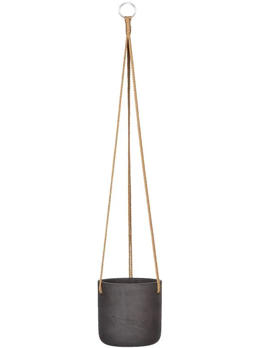 Rough Plant Pot 15cm Height 13cm Dia Charlie (hanging) S Black Washed