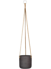 Rough Plant Pot 15cm Height 13cm Dia Charlie (hanging) S Black Washed
