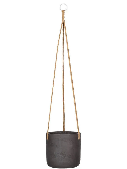 Rough Plant Pot 18cm Height 16cm Dia Charlie (hanging) M Black Washed
