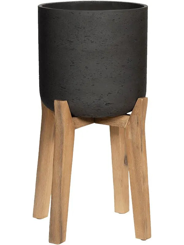 Rough With Feet High Plant Pot 38cm Height 16cm Dia Charlie M Black Washed