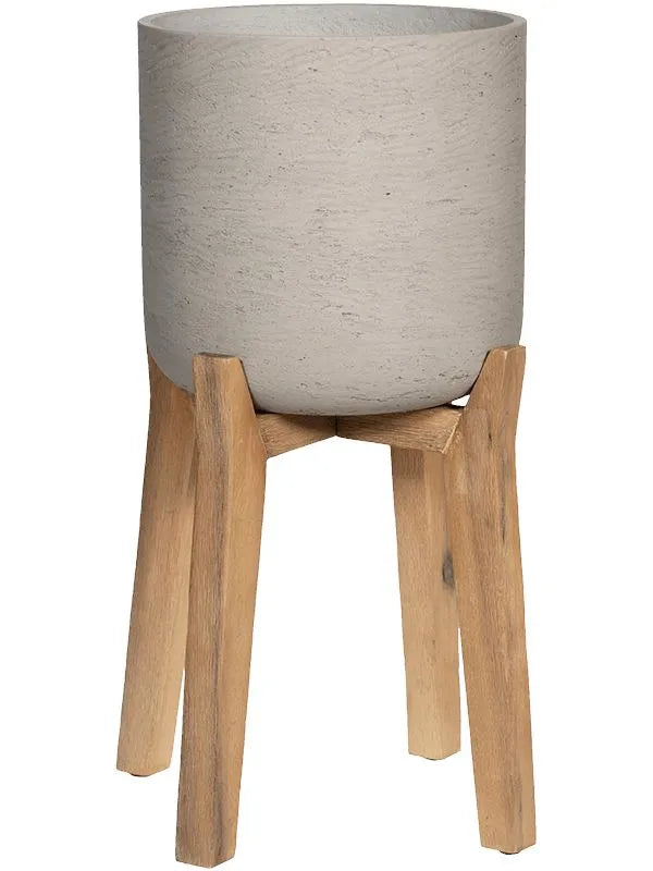 Rough With Feet High Plant Pot 38cm Height 16cm Dia Charlie M Grey Washed