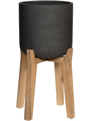 Rough With Feet High Plant Pot 51cm Height 23cm Dia Charlie L Black Washed