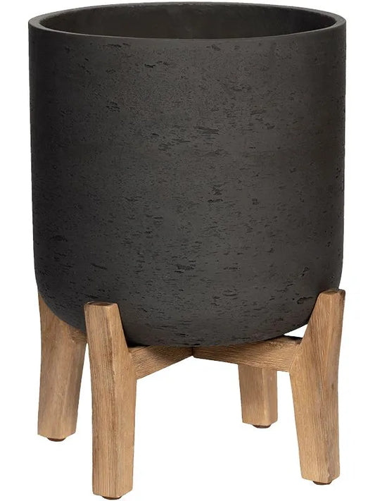 Rough With Feet Low Plant Pot 34cm Height 23cm Dia Charlie L Black Washed
