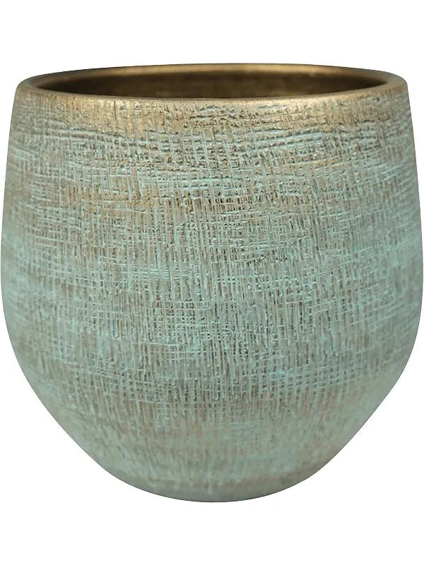 Ryan Plant Pot 32cm Height 30cm Dia Pot Shiny Blue