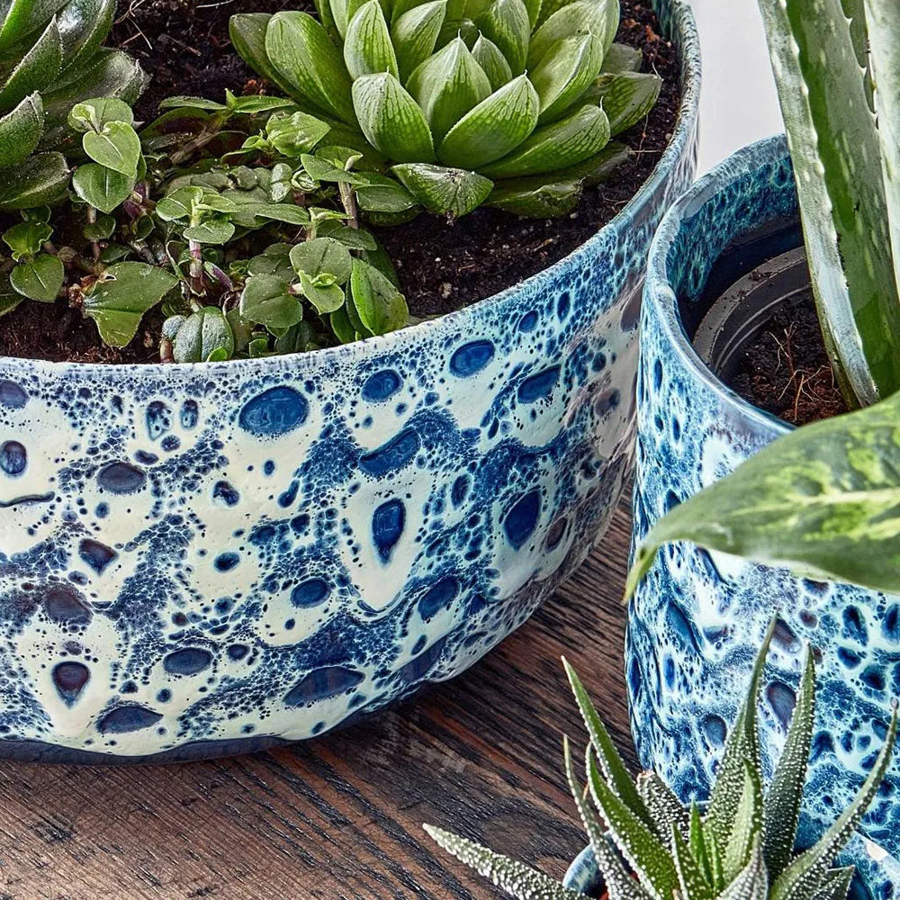 Sapphire Reactive Glaze Bowl 12.5cm Height 25cm Dia