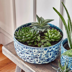 Sapphire Reactive Glaze Bowl 12.5cm Height 25cm Dia