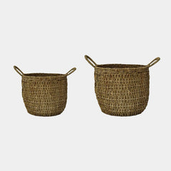 Seagrass Lined Basket Natural Set of 2