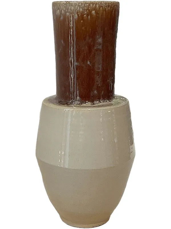 So What Plant Pot 40cm Height 10cm Dia Vase Reactive Natural Brown