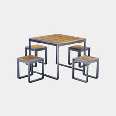 Spitalfields Square Acacia Wood 5 piece Furniture Set