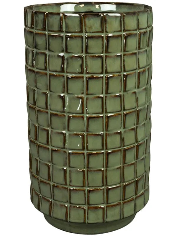 Stian Plant Pot 24cm Height 12cm Dia Pot Tall Moss Green