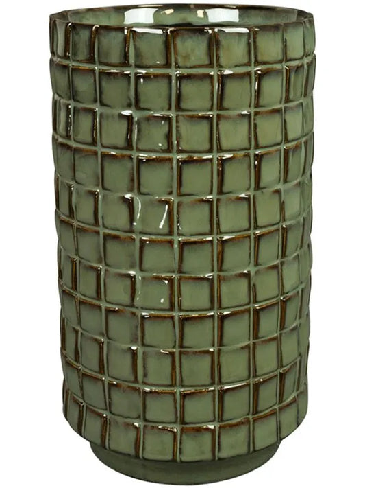 Stian Plant Pot 24cm Height 12cm Dia Pot Tall Moss Green